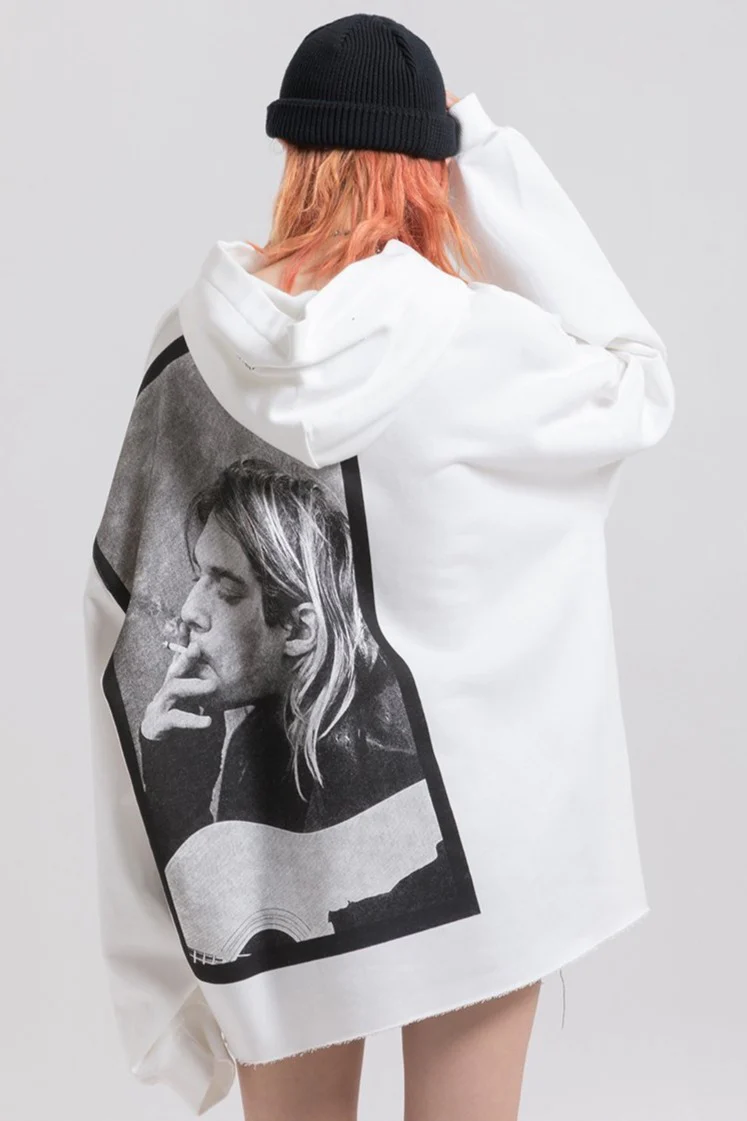 Kurt Cobain Tribute Oversized Cotton Hoodie - Image 10