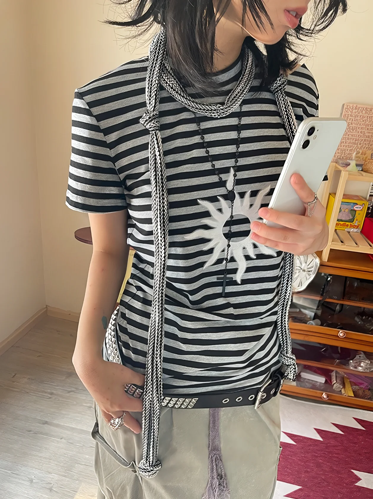 Solar Chic Striped Short Sleeve T-Shirt - Image 10